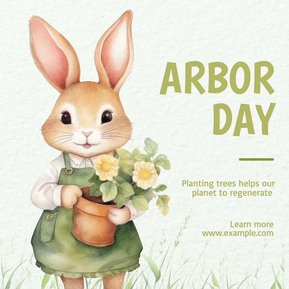 Arbor day Instagram post template, editable text