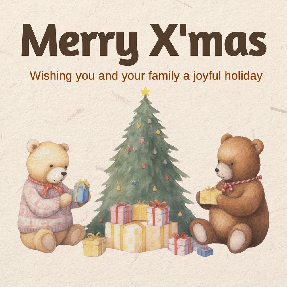 Merry X'mas Instagram post template, editable text