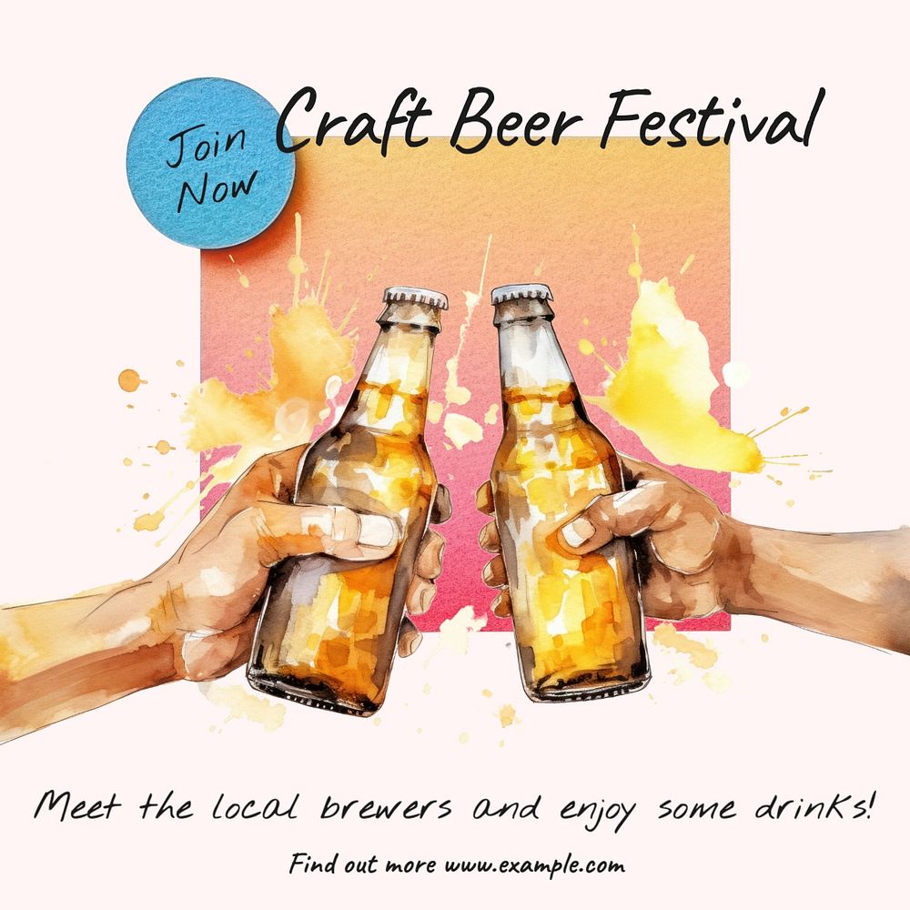 Craft beer festival Instagram post template, editable text