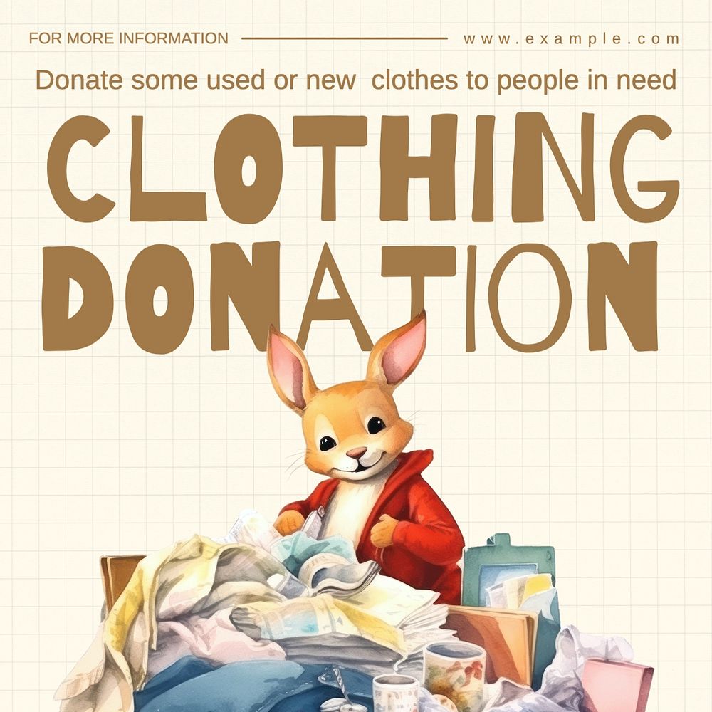 Clothing donation Instagram post template, editable text