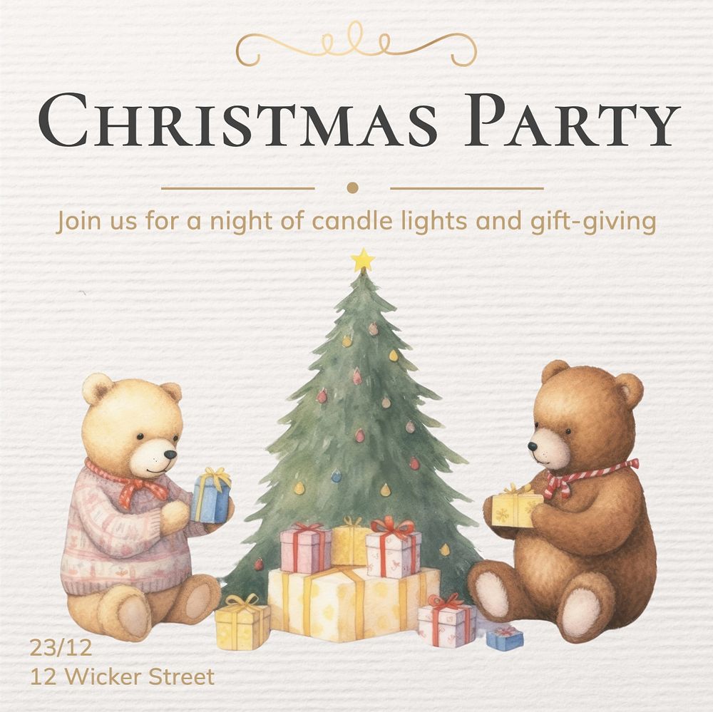 Christmas party Instagram post template, editable text