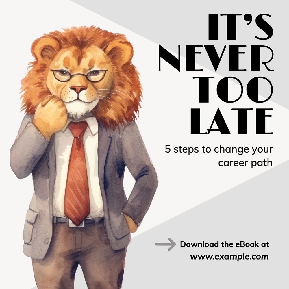 Changing career Instagram post template, editable text