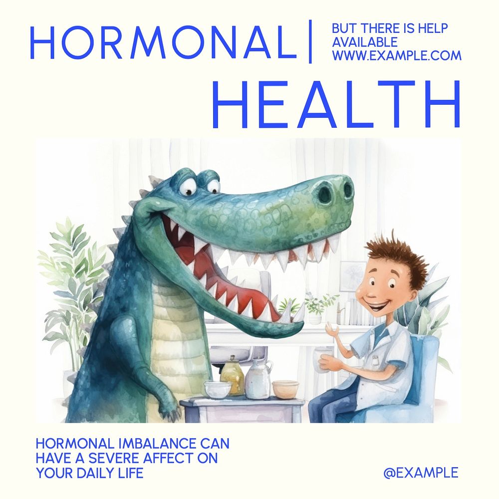 Hormonal health Instagram post template, editable text