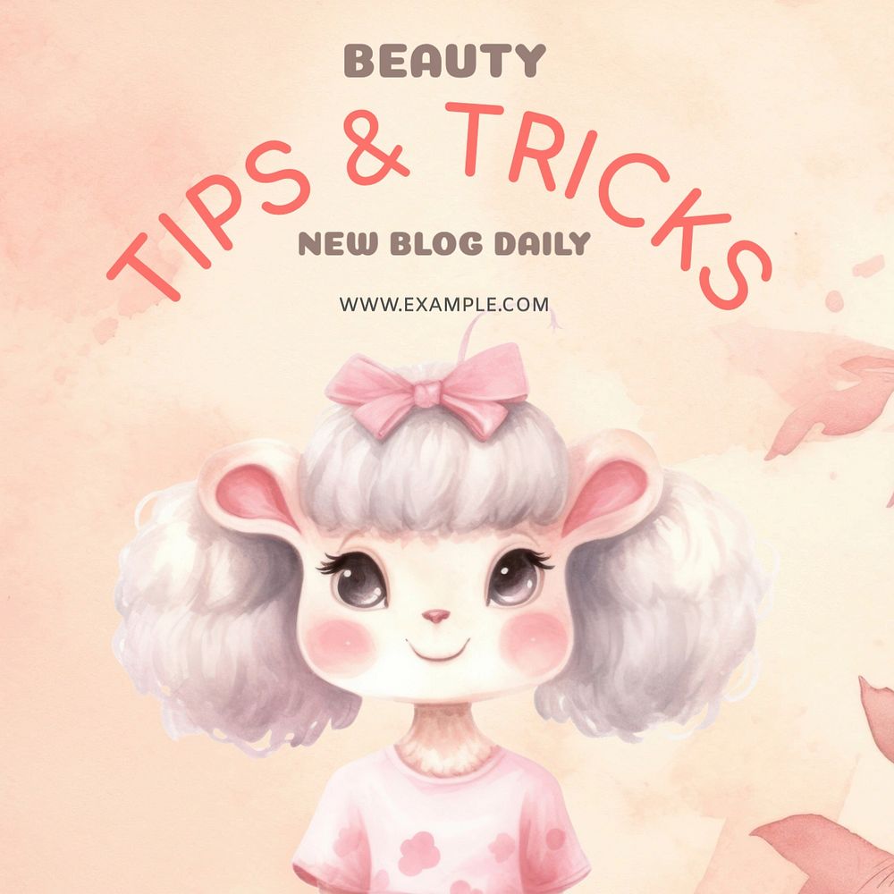 Beauty tips & tricks Instagram post template, editable text