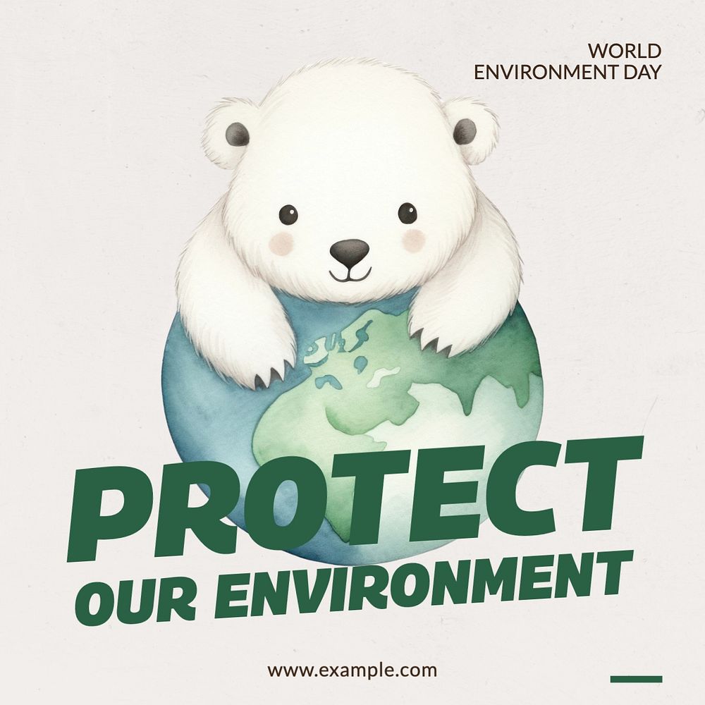 Protect environment Instagram post template, editable text