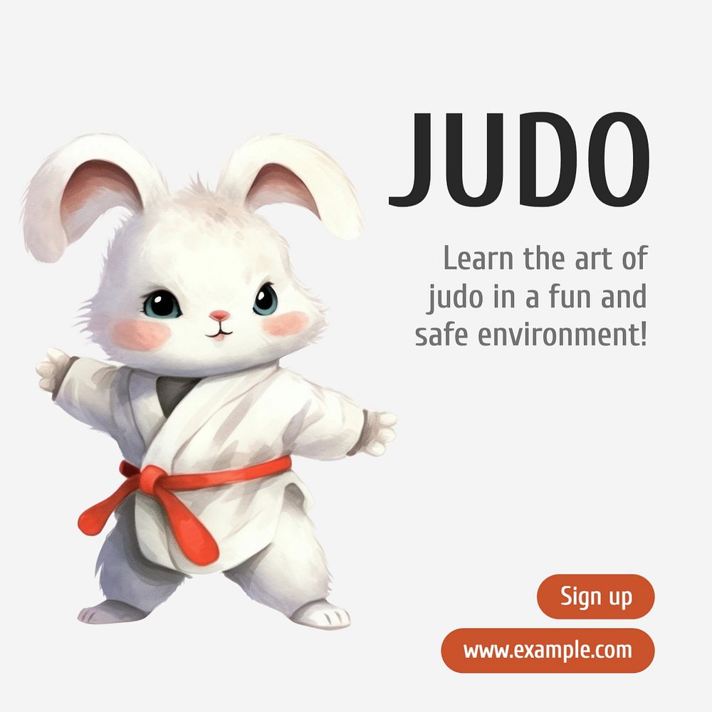 Judo Instagram post template, editable text