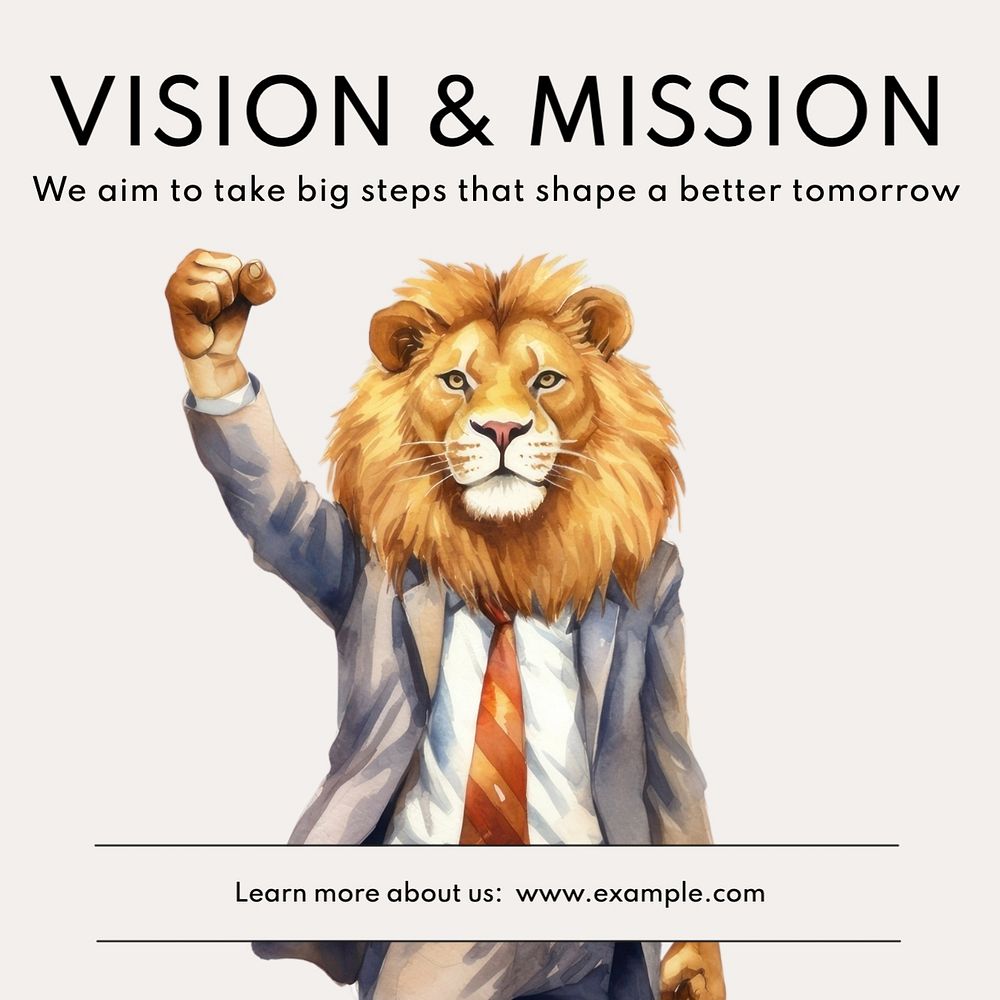 Company vision & mission Instagram post template, editable text