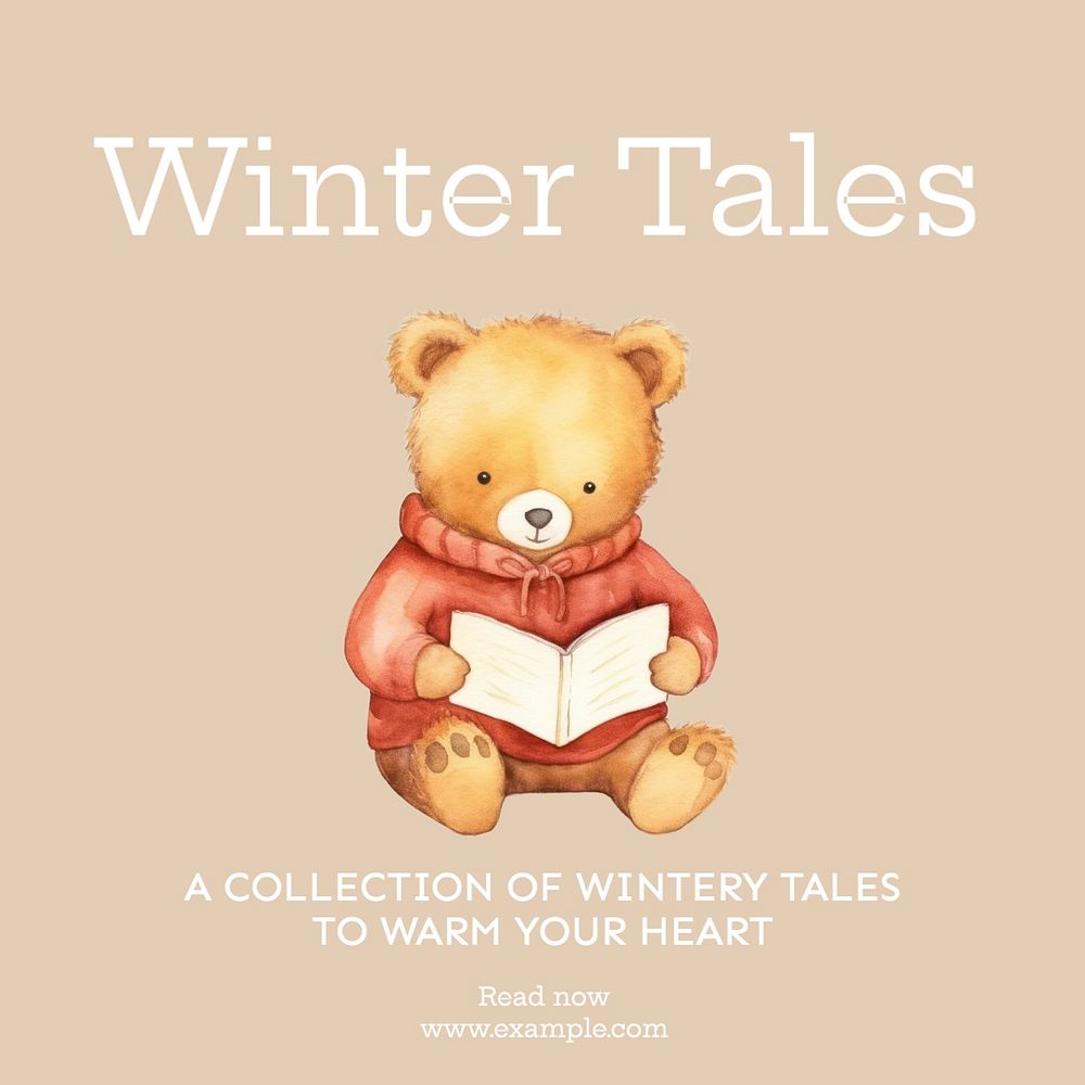 Winter Tales Instagram post template, editable text