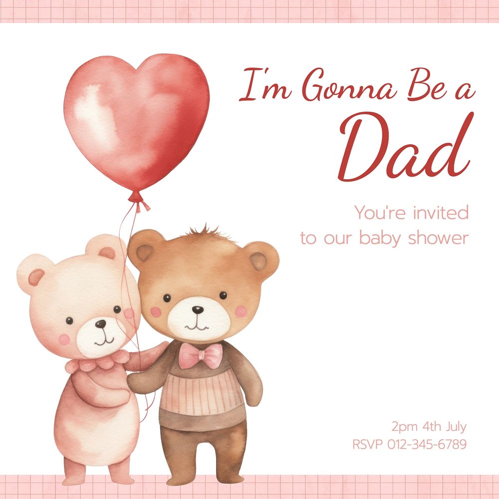 Dad, baby shower Instagram post template