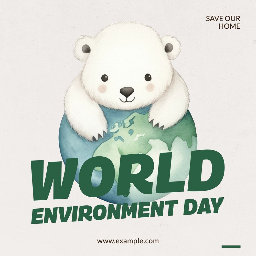 World environment day Instagram post template, editable text