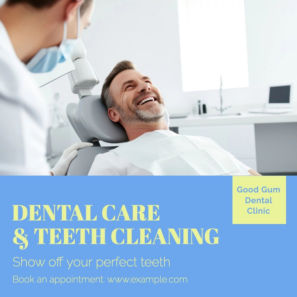 Dentist Instagram post template, editable text