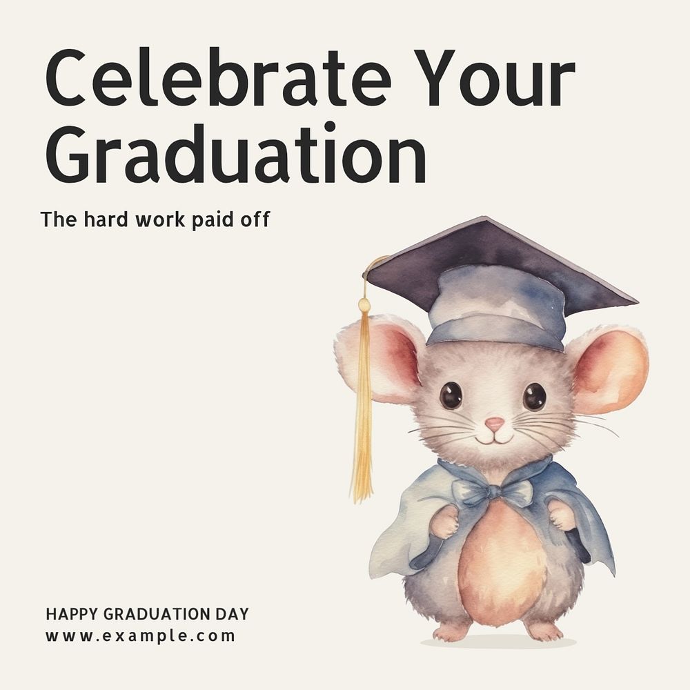 Graduation Instagram post template, editable text