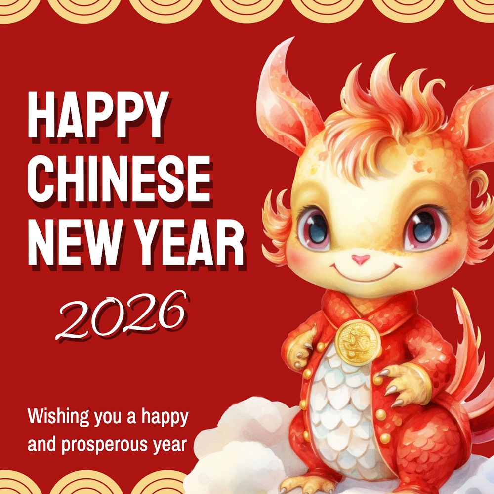 Chinese new year Instagram post template, editable text