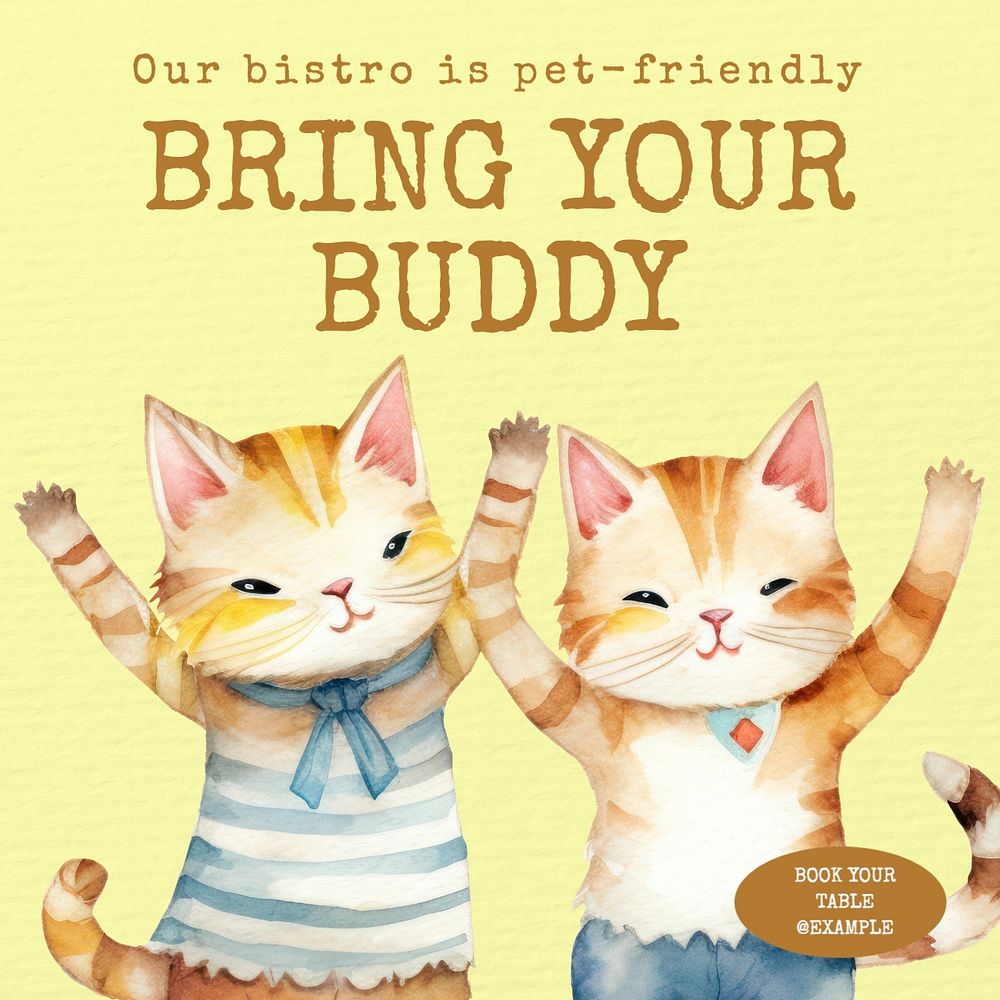 Bring your buddy Instagram post template, editable text