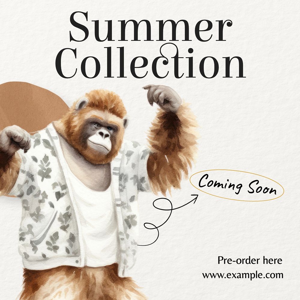 Summer collection Instagram post template, editable text