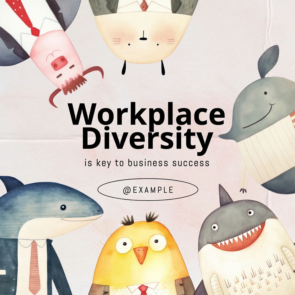 Workplace diversity Instagram post template, editable text