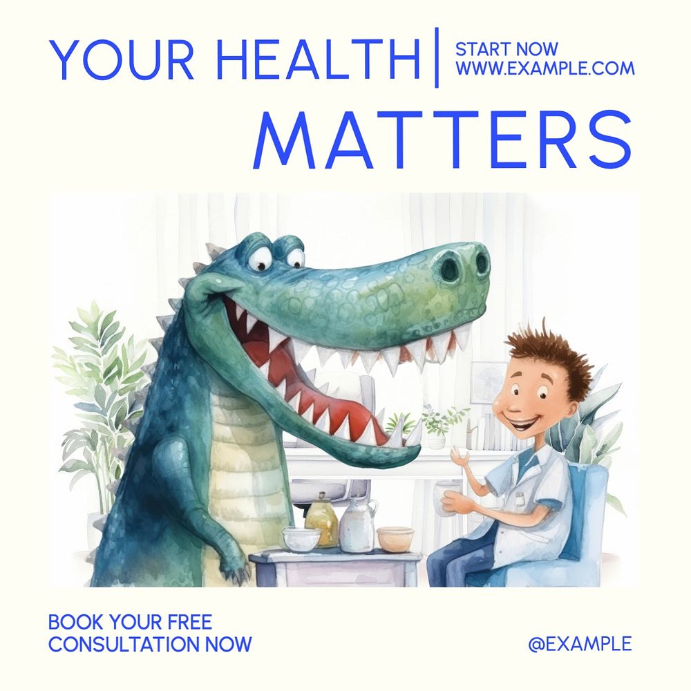 Your health matters Instagram post template, editable text