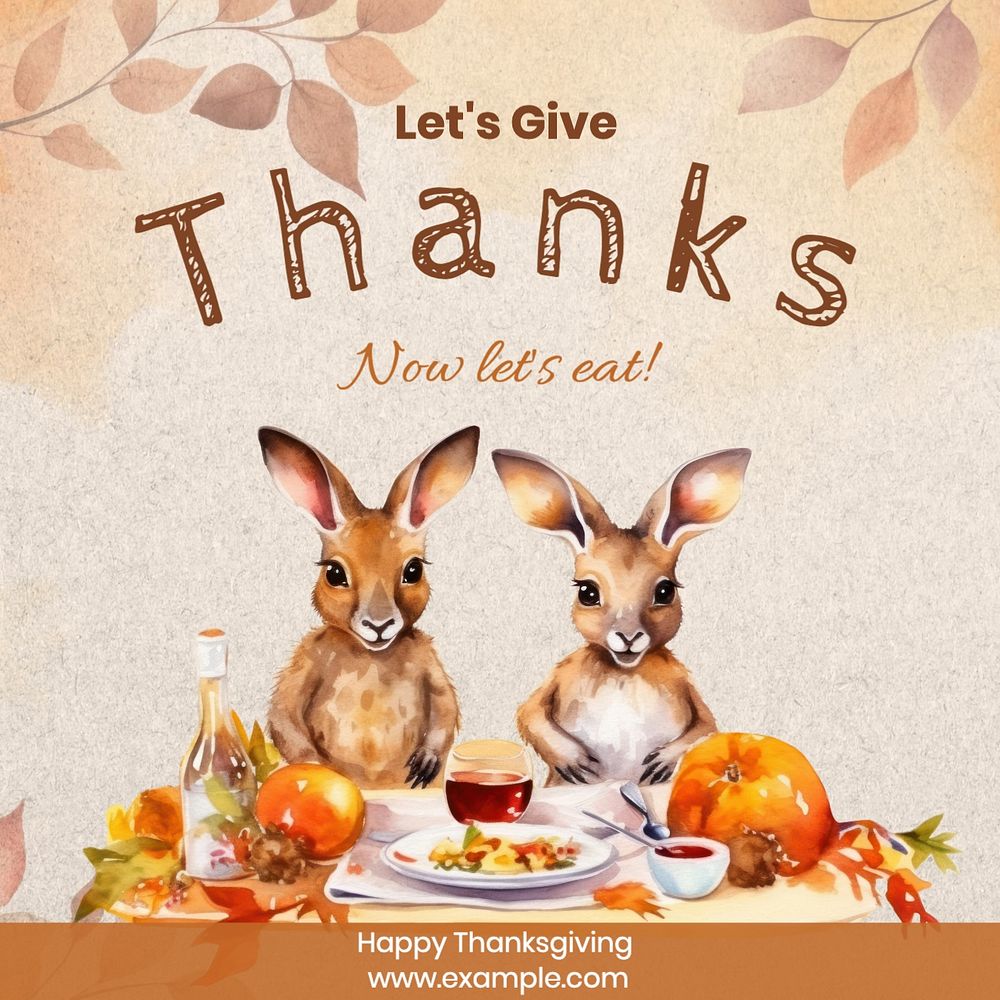 Thanksgiving closure Instagram post template, editable text