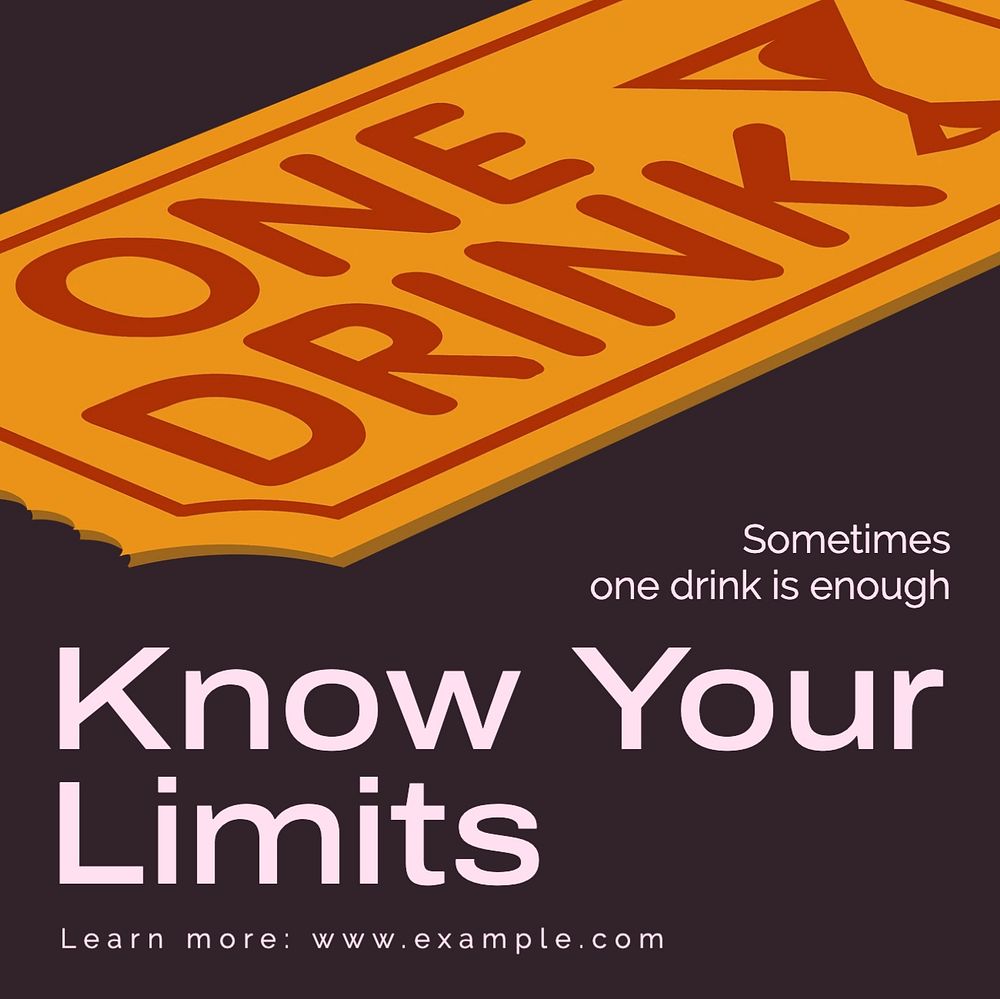 Alcohol limits Instagram post template, glitch game editable design