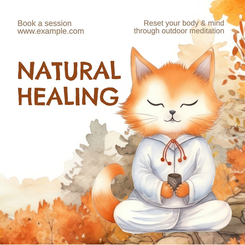 Natural healing Instagram post template, editable text