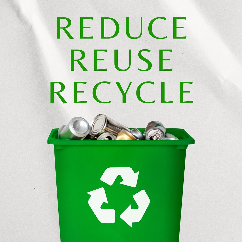 Reduce Reuse Recycle Instagram post template, editable text