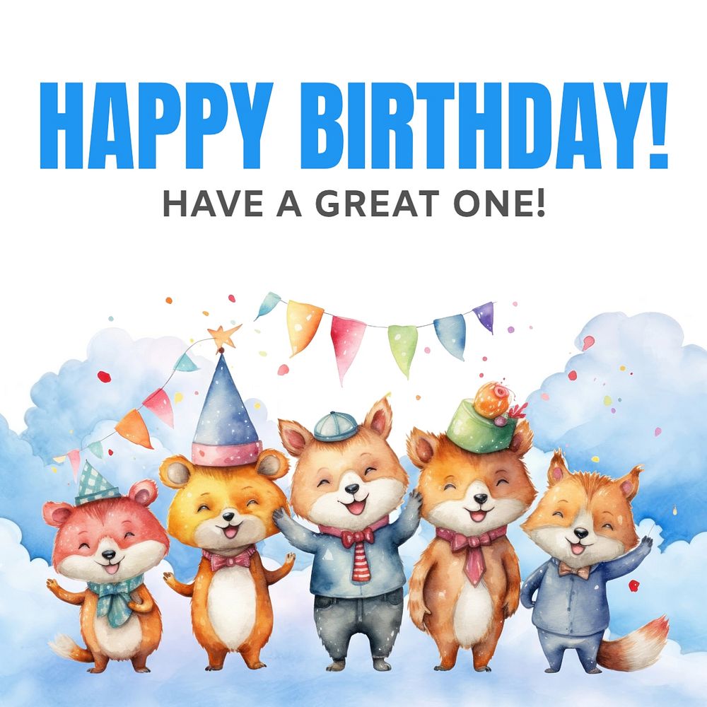 Happy birthday Instagram post template, editable text