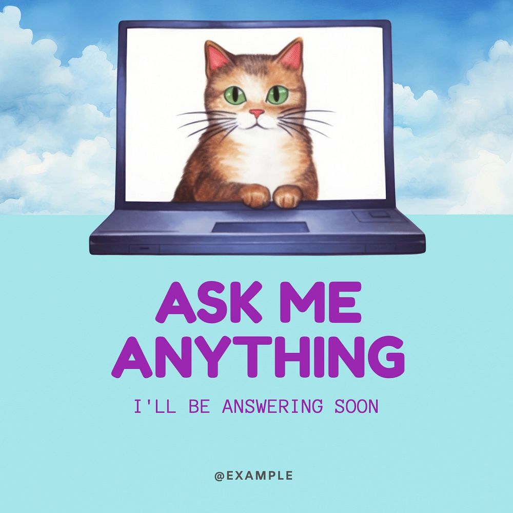 Ask me anything Instagram post template, editable text