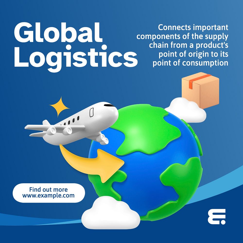 Global logistics Instagram post template, editable text