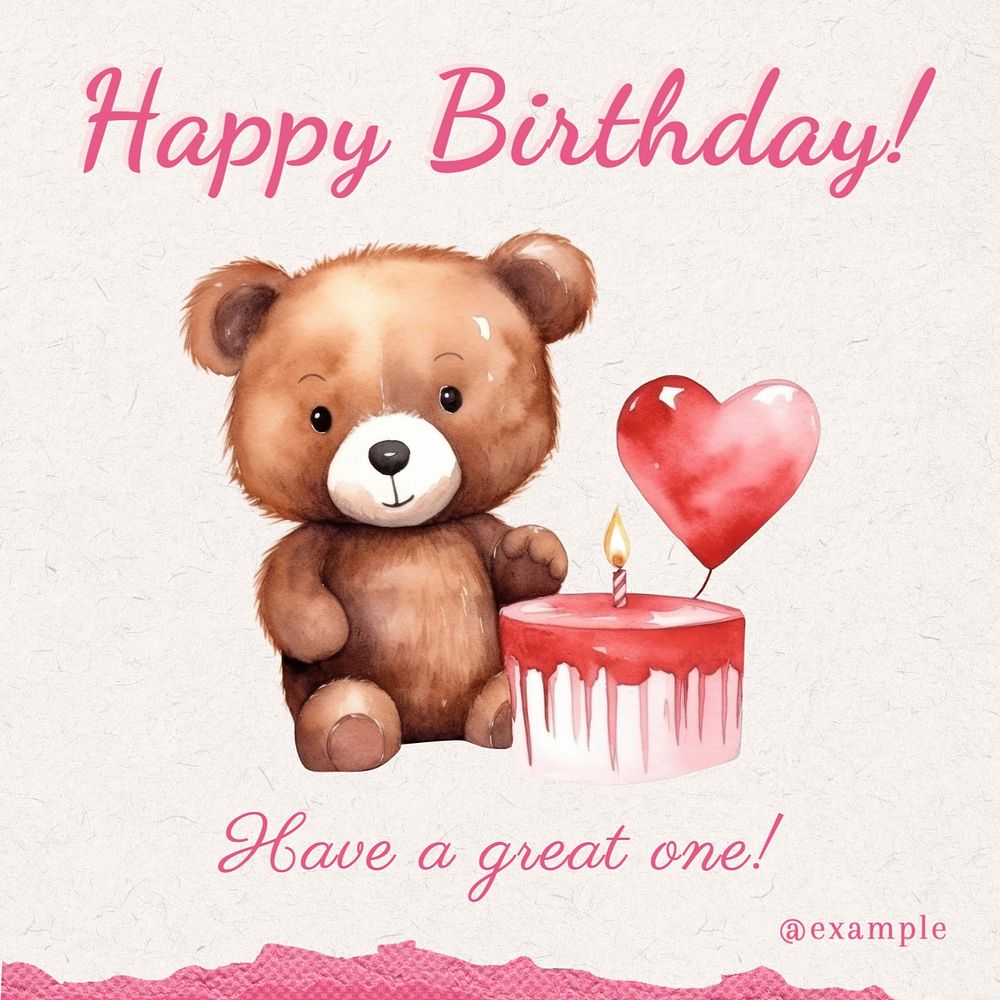 Happy birthday Instagram post template, editable text