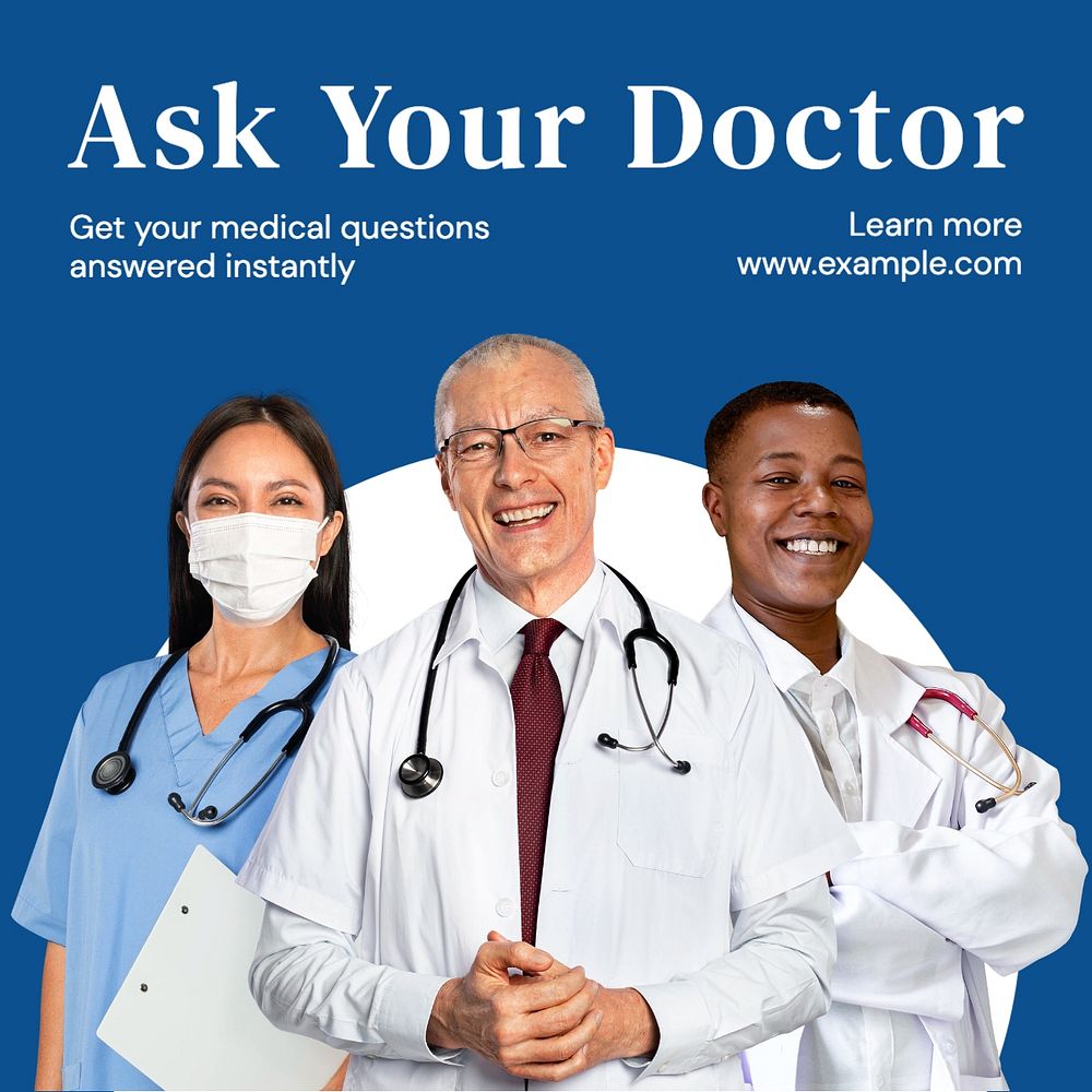 Ask your doctor Instagram post template, editable text