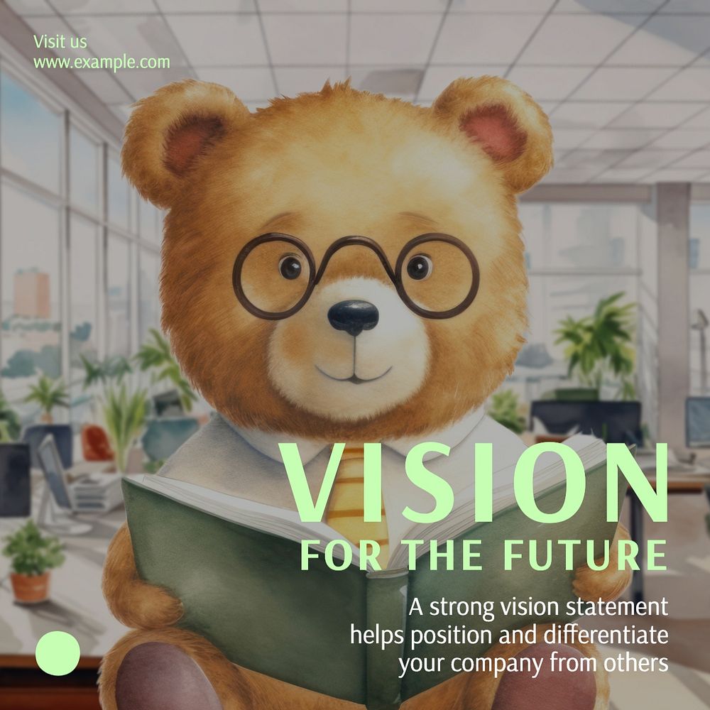 Vision for the future Instagram post template, editable text