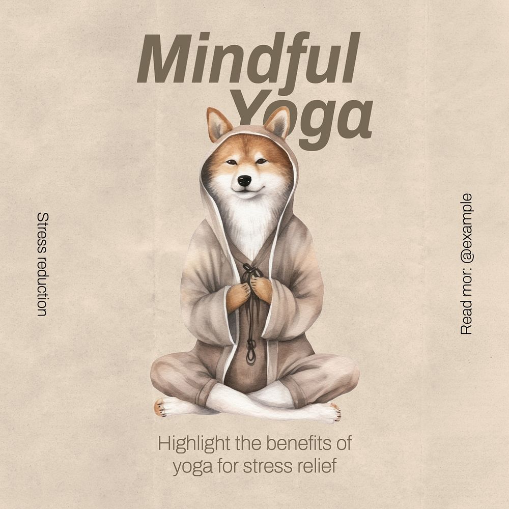 Yoga editable social media design, editable text