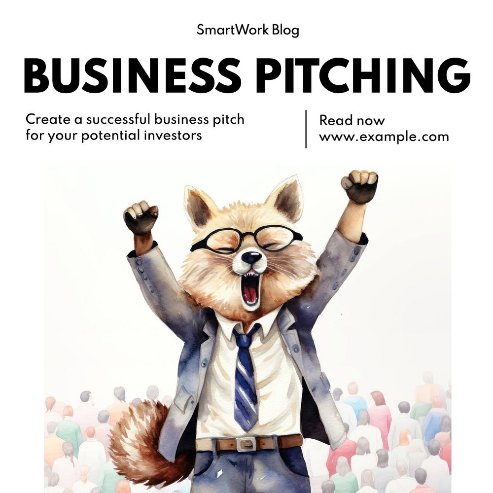 Business pitching Instagram post template, editable text