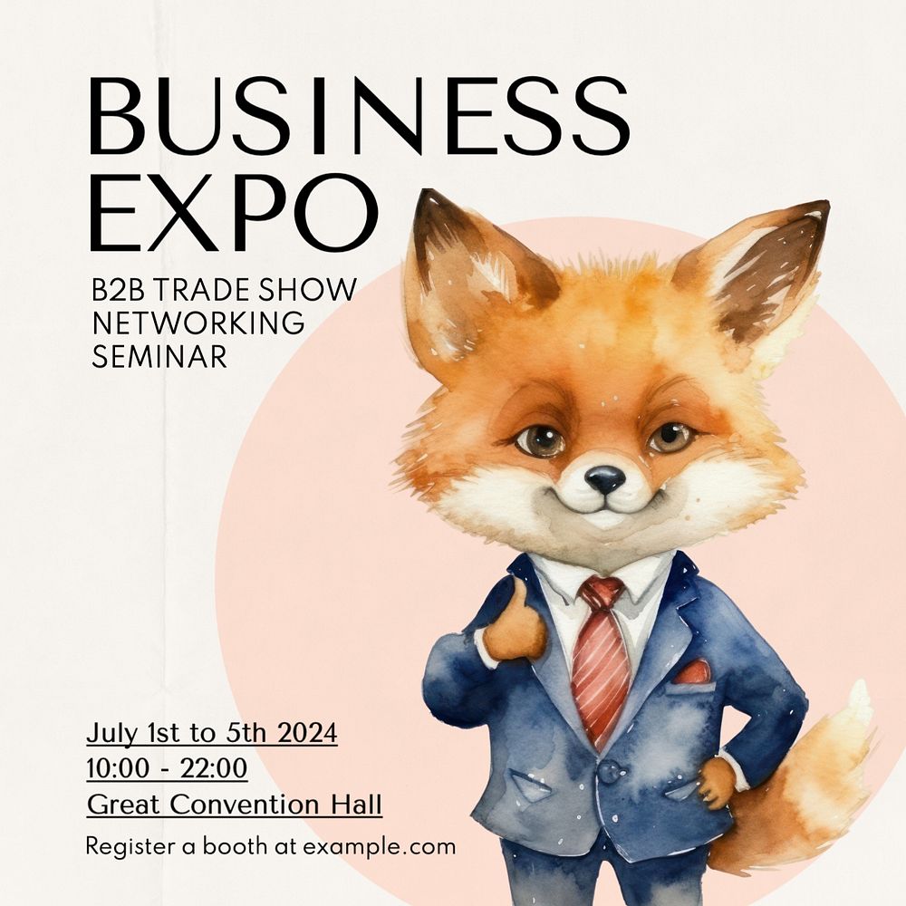 Business expo event Instagram post template, editable text