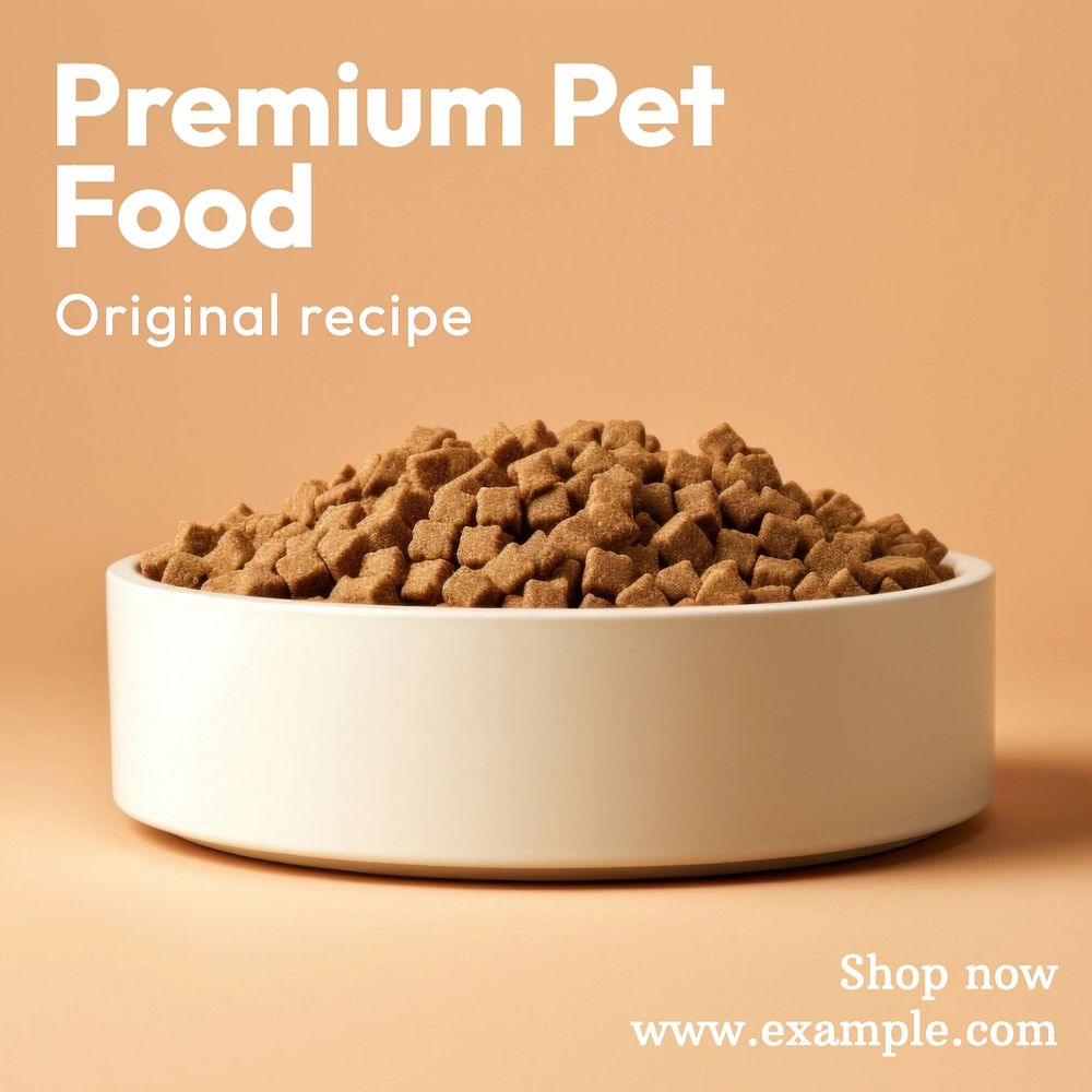 Premium pet food Instagram post template, editable text