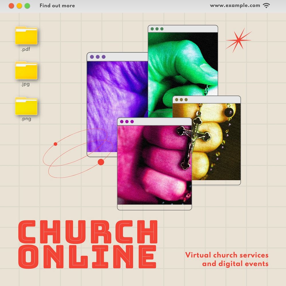 Church online Instagram post template, editable text