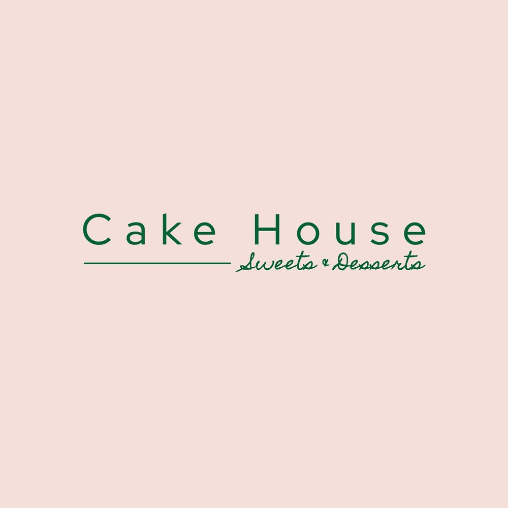 Cake house logo template, editable design