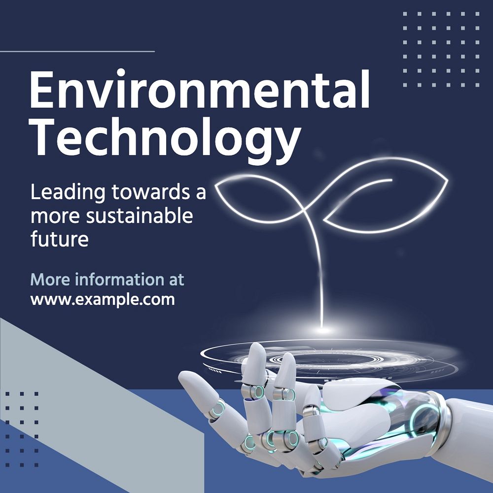 Environmental technology Instagram post template, editable text