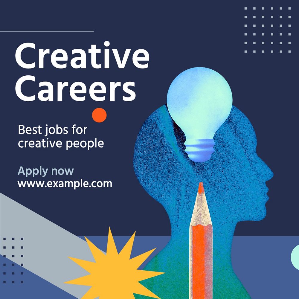 Creative careers Instagram post template, editable text