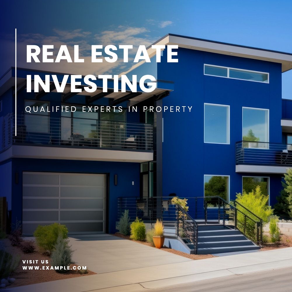 Real estate investing Instagram post template, editable text