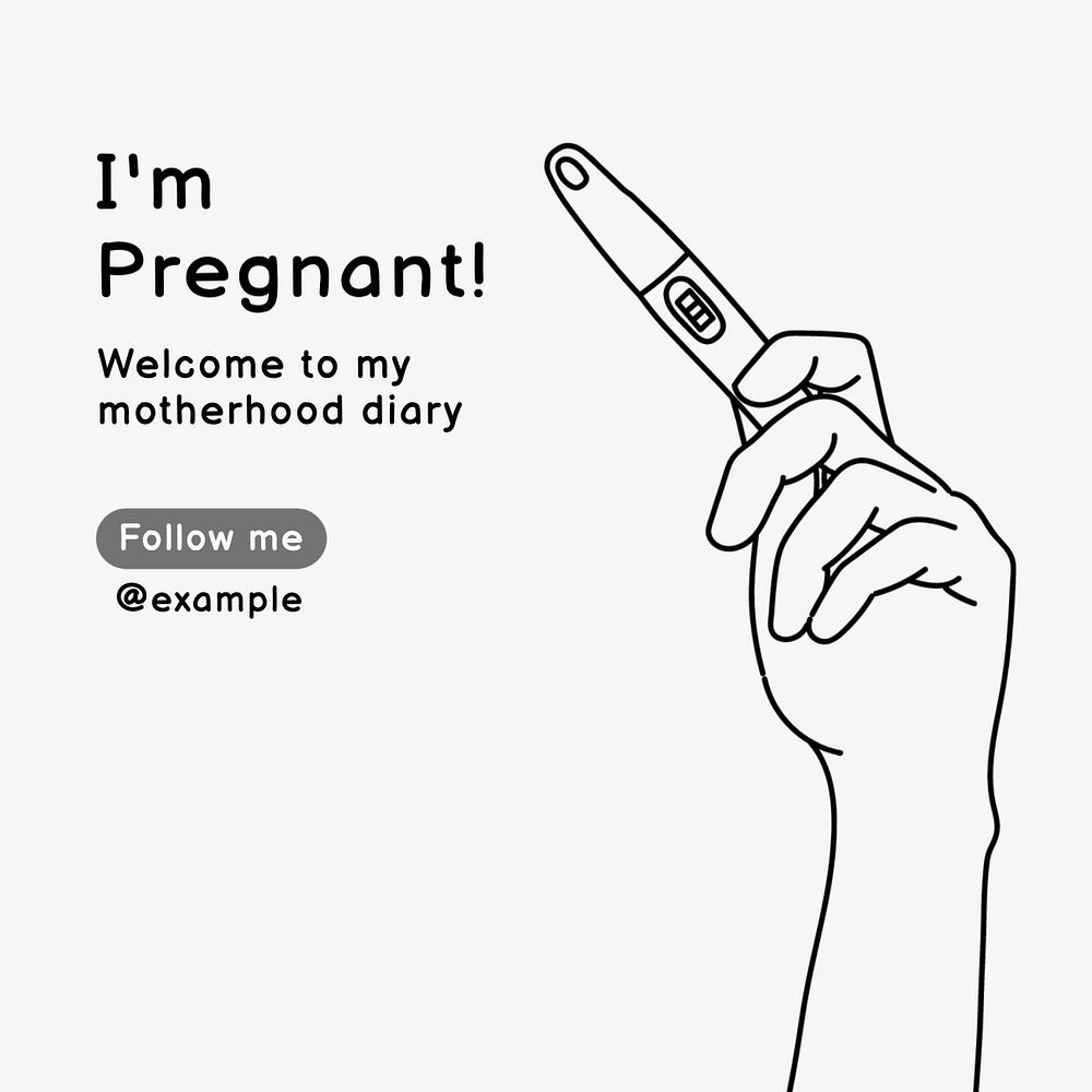 I'm pregnant Facebook post template