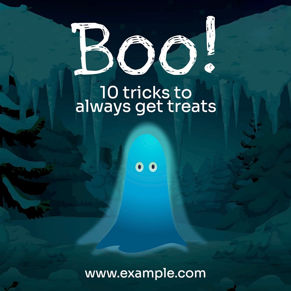 Halloween tricks Instagram post template, glitch game editable design