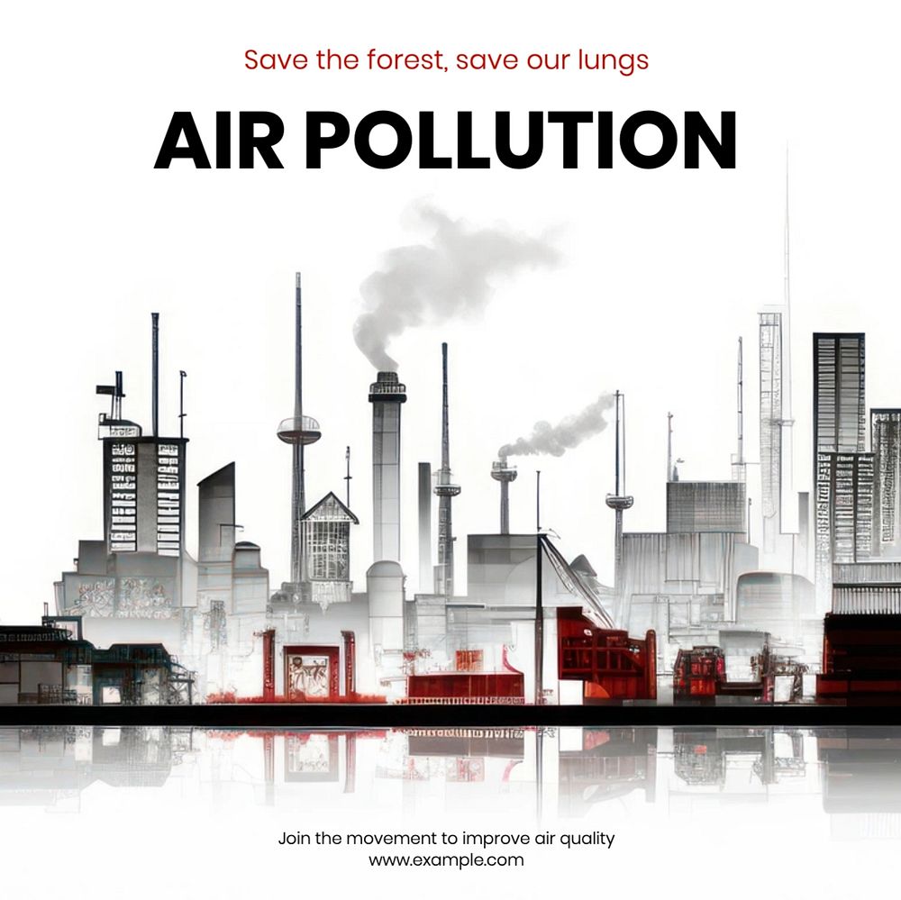 Air pollution Instagram post template, editable text