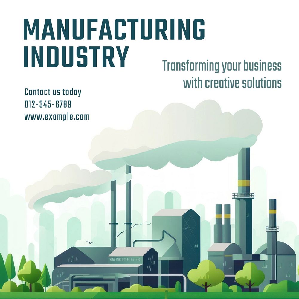 Manufacturing industry Instagram post template, editable text