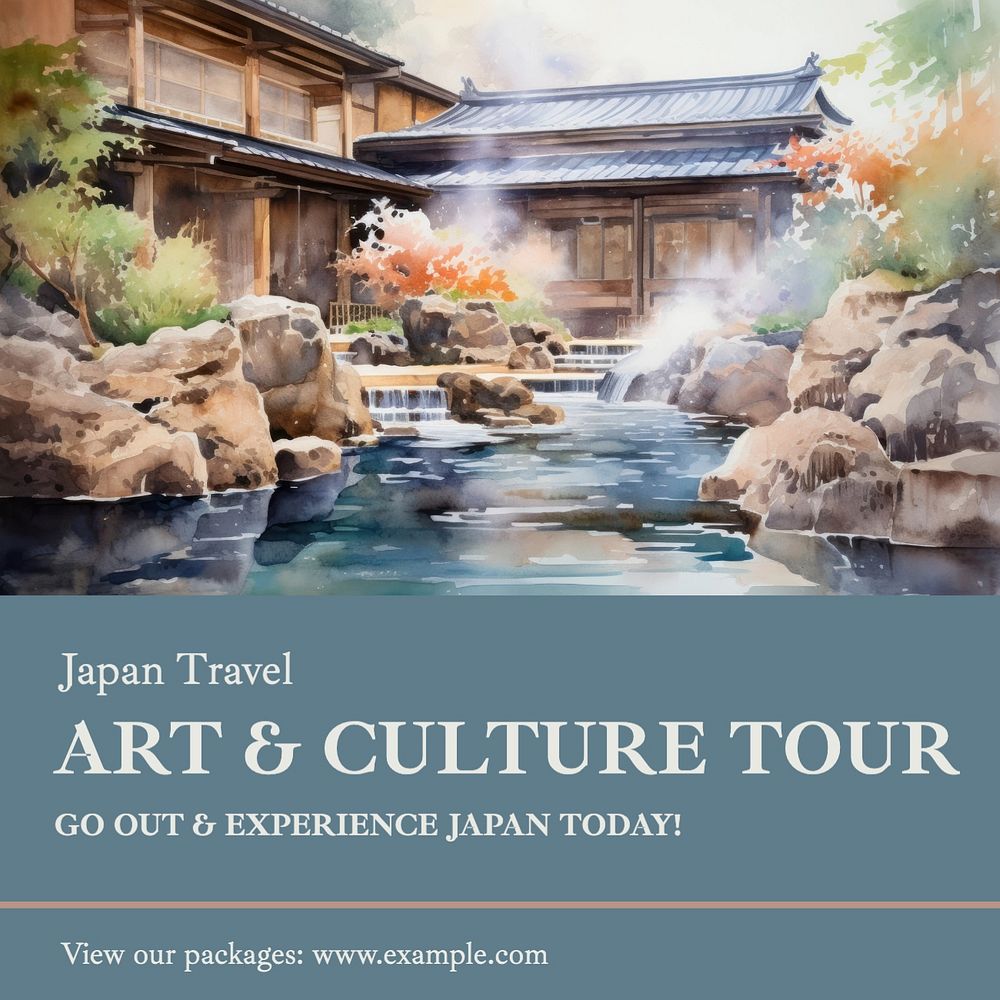 Art & culture tour Instagram post template, editable text