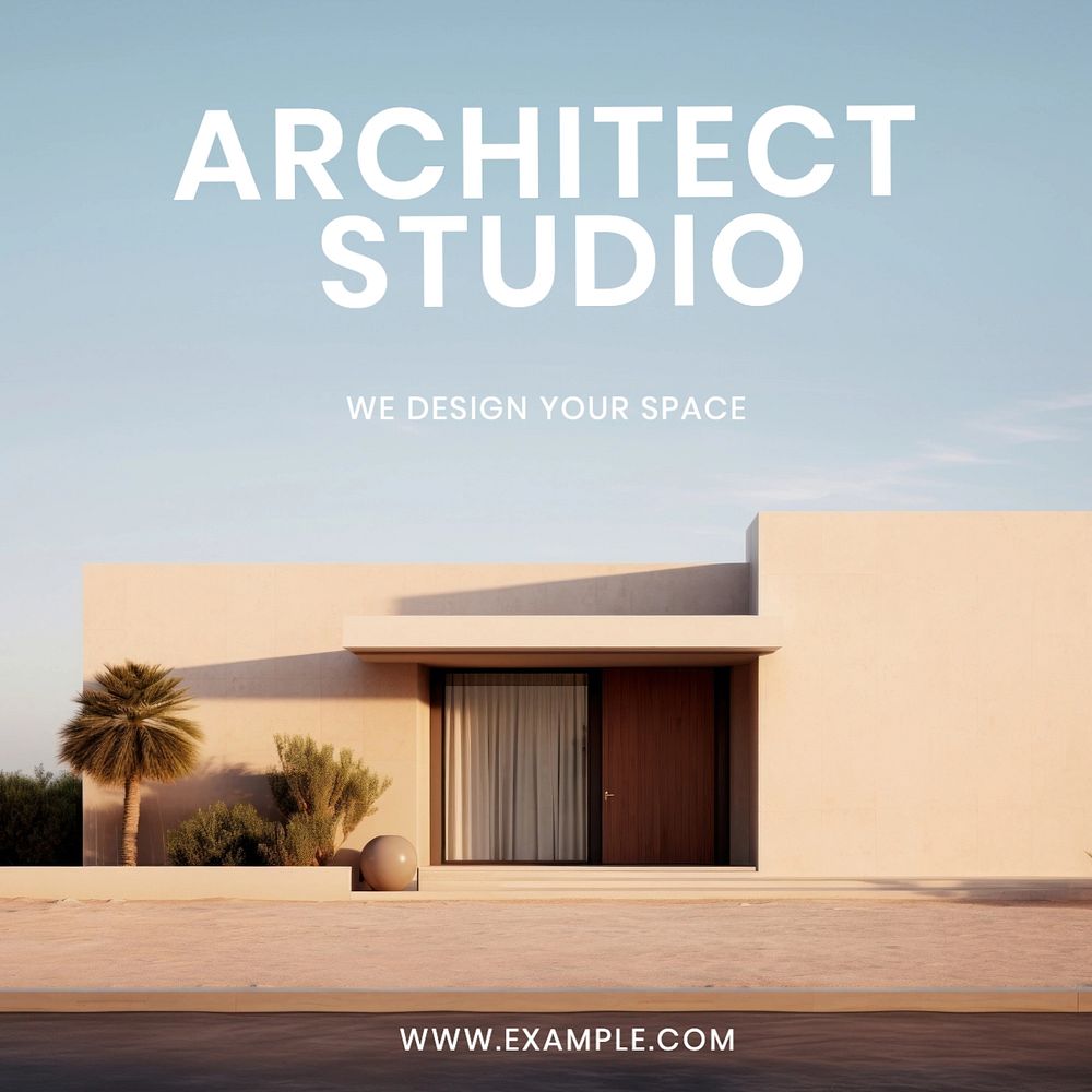 Architect studio Instagram post template, editable text