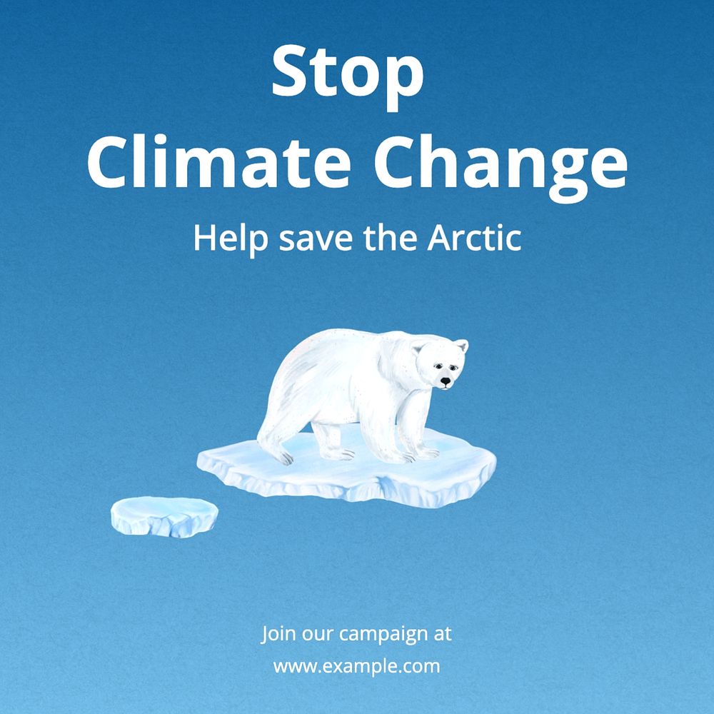 Climate change Instagram post template, editable text