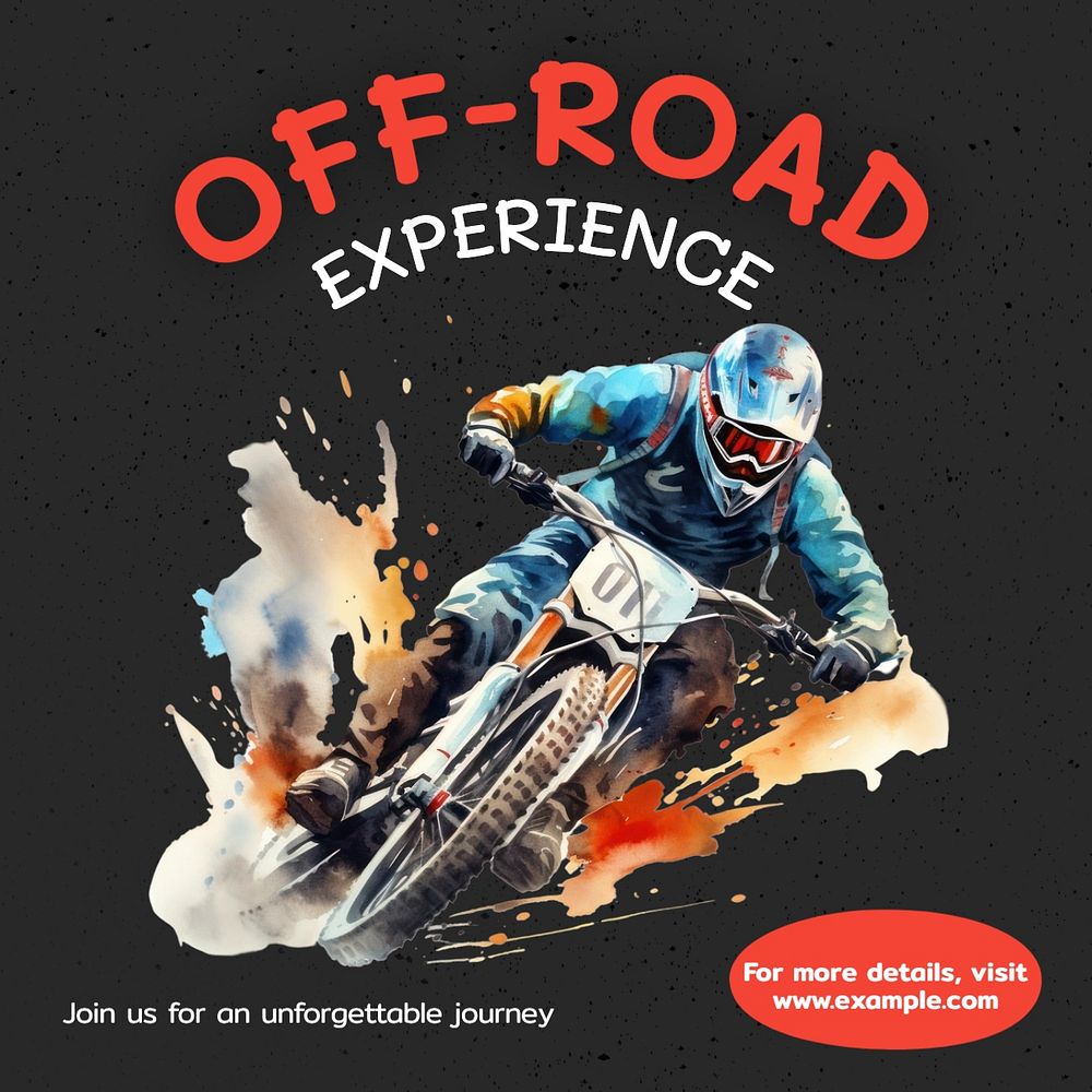 Off-road ride Instagram post template, editable text