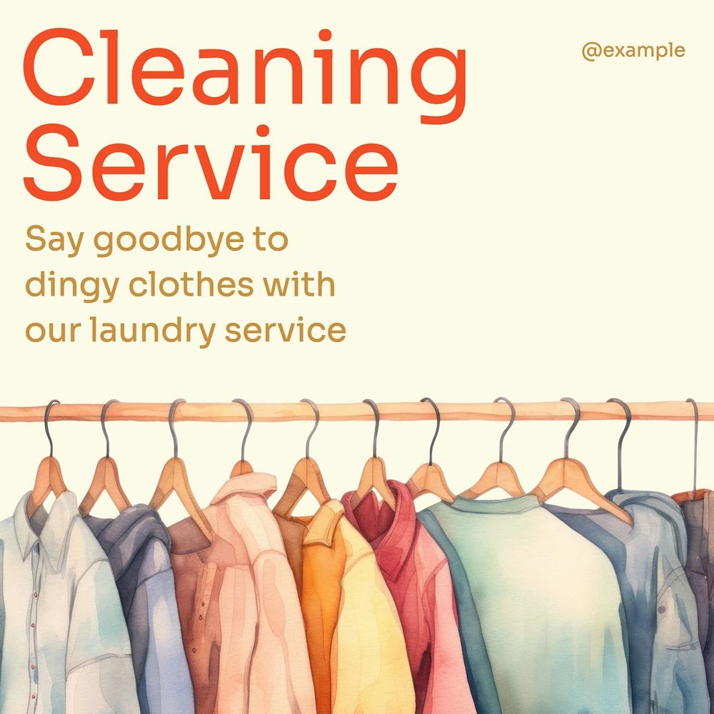 Cleaning service Instagram post template, editable text