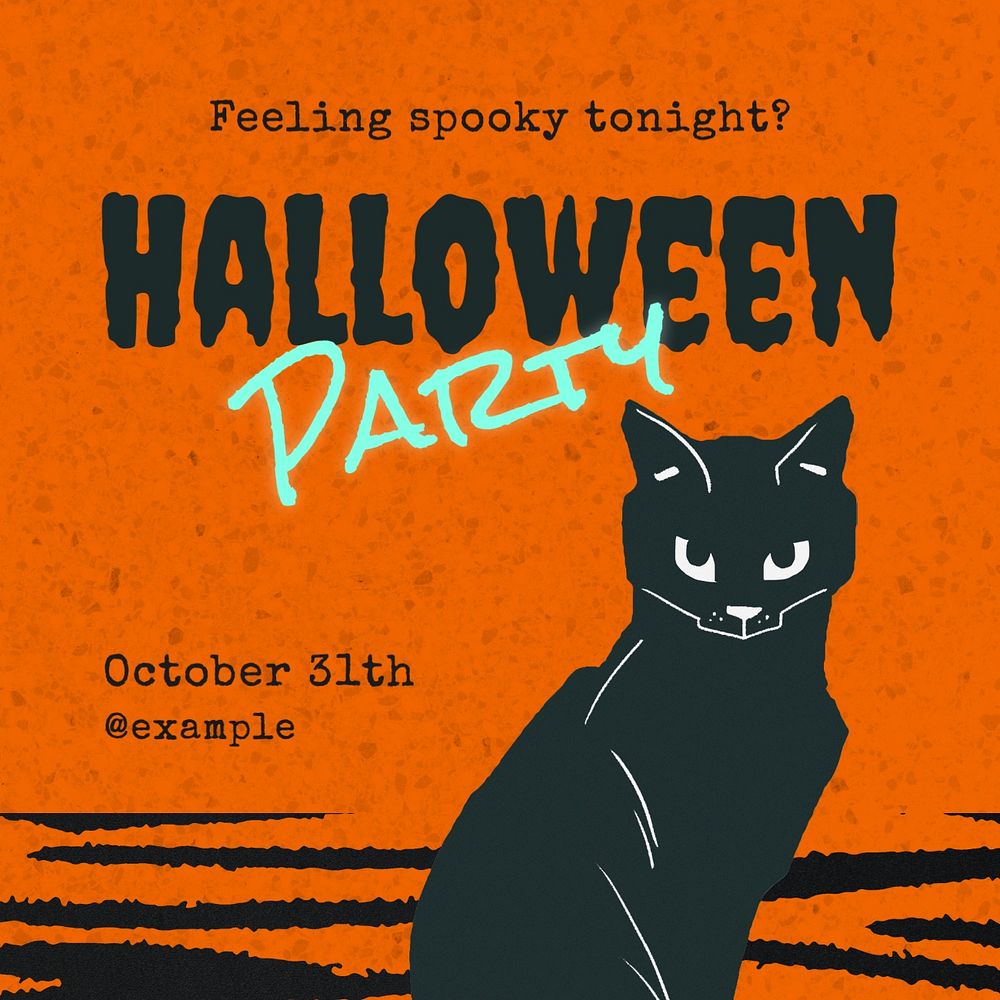 Halloween party Instagram post template, editable text